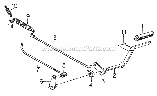 Brake Controls Diagram and Parts List for 182 134-182-399, 133-182-399, 0350030U, 132-182-3 Cub Cadet Lawn Mower